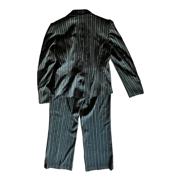 womens nine west black white pinstripe single breasted suit one button 10 - Picture 3 of 8